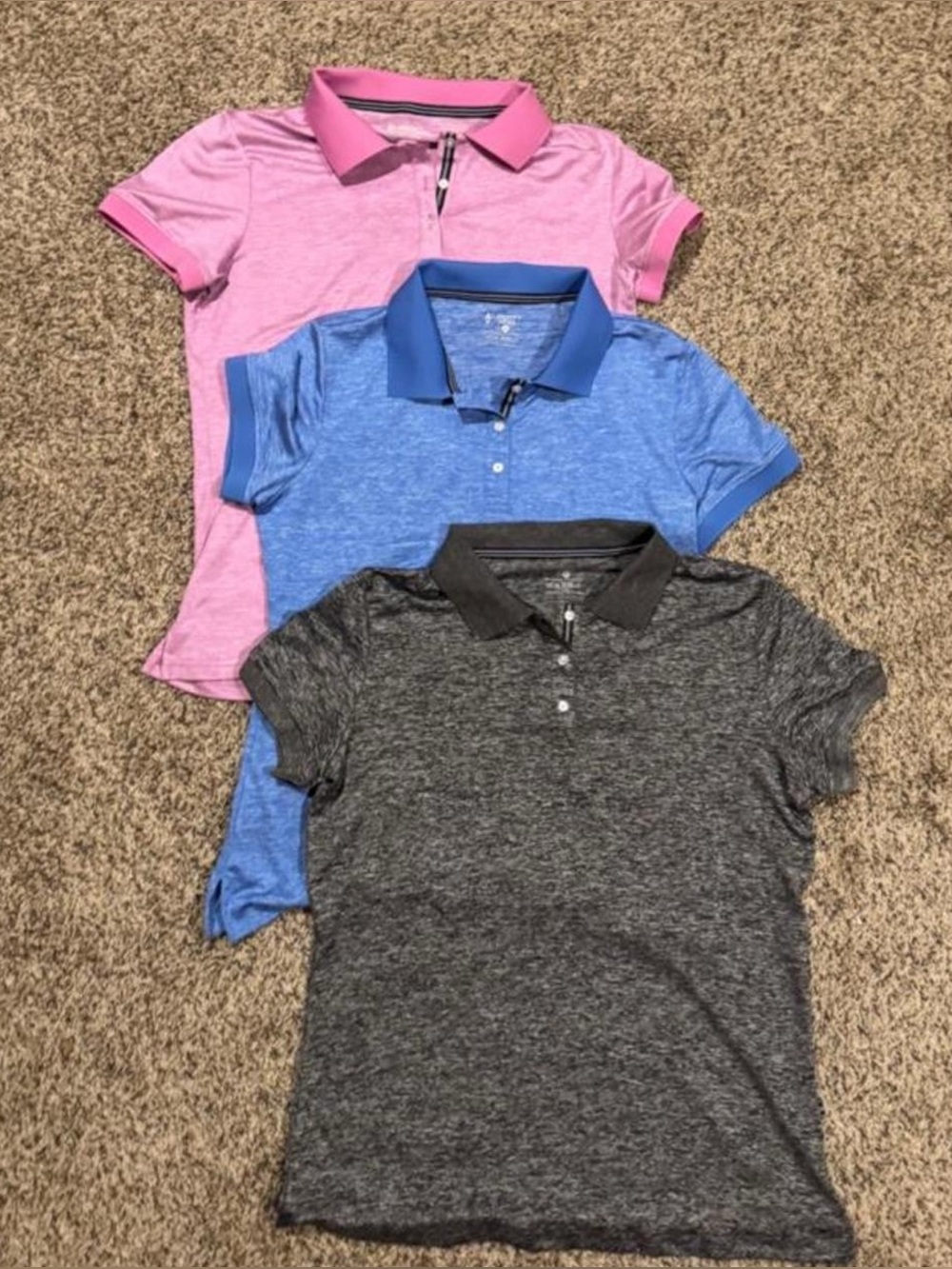 Short-Sleeve Polo Pack — Pink, Blue & Gray
